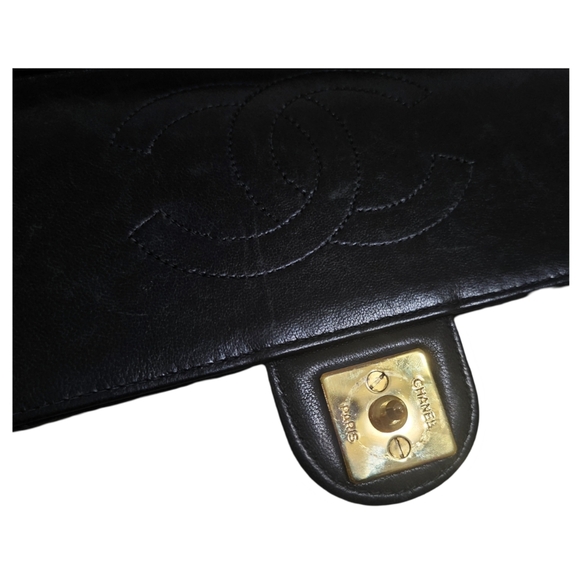 CHANEL LAMBSKIN 24K GOLD Black Quilted Single flap Shoulder bag - Picture 7 of 14